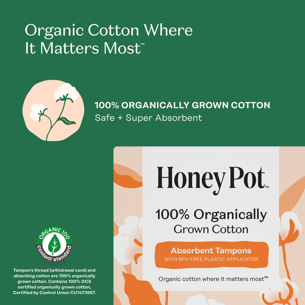 Duo Pack 100% Organically Grown Cotton BPA Free Plastic Applicator Tampons