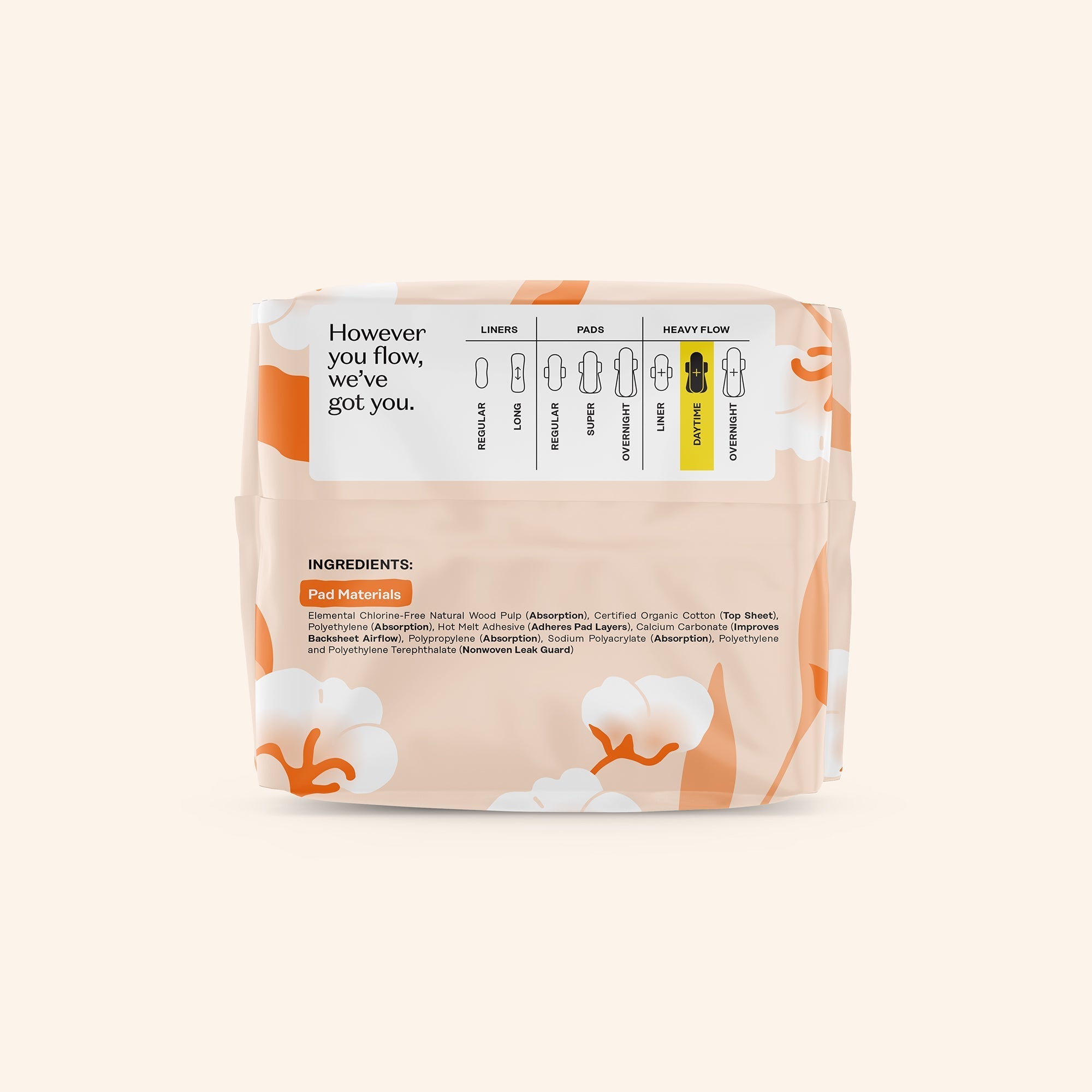 Organic Cotton Comfort Cover Heavy Flow Daytime Pads